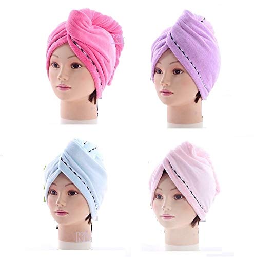 Haar-Turban Mikrofaser-Haartrocken-Handtuch, Badekopf, schnell trocknend, mit Schleife, Korallen-Fleece, Weiß mit Punkten Cover