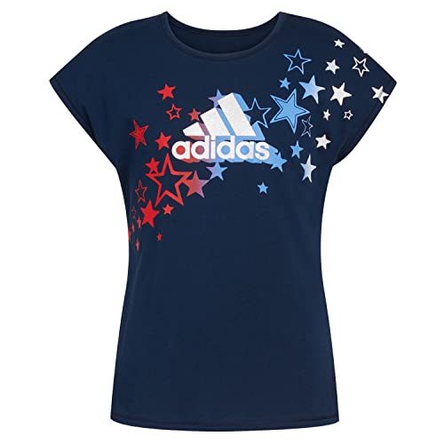 adidas Girls' Cap Sleeve Novelty Logo Tee