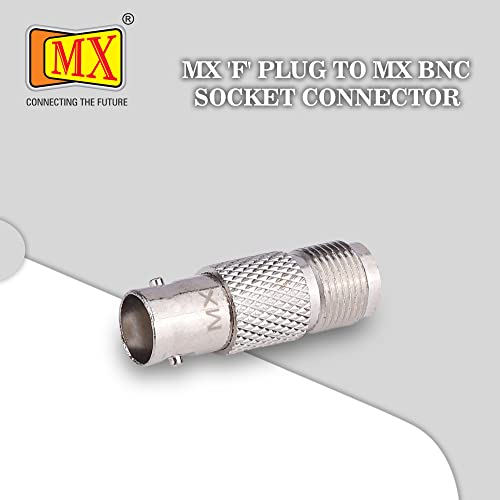 Image of MX Female F Type Connector to BNC Female Connector for TV Cable Tight Corners Wall Plate Mounted Flat Panel TV Mounting Setup Box (PACK OF 2)
