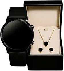 Relógio Feminino Original Led Digital Kit Colar Par de Brincos Moda