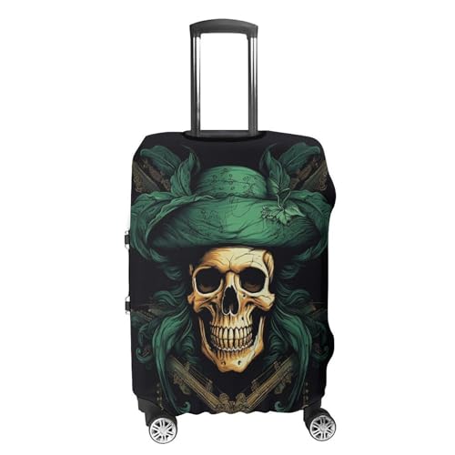 Pirate Skull Elastic Luggage Cover Suitcase Protector for 19-32 Inch Suitcases | Universal Stretchable Travel Bag Cover | Anti-Scratch, Washable with Zipper Closure S4