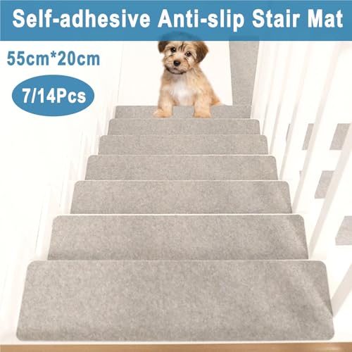 Alfombrillas para escaleras antideslizantes con base autoadhesiva recortable para peldaños 4