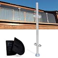 Glass Railing Post Glass Balustrade Railing Post Stainless Steel Railing Fence Pole Handrail Garden Fencing 110CM (43" Middle Post)
