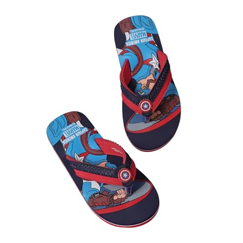 Image of Kidsville Official Marvel Comics Captain America Printed Kids Boys Flip-Flop | Soft, Non-Slip, Indoor, Outdoor, House Slipper, Comfortable & Durable Footwear for Children