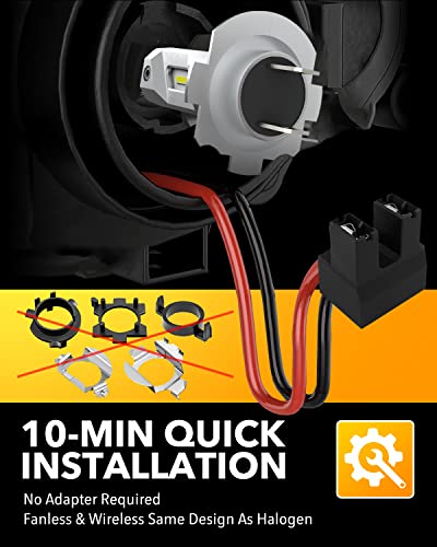 Image of OXILAM Mini Size H7 Light Bulbs 500% Brightness 6000K White Light, No Adapter Required Easy Install, H7 Halogen Bulbs 10 Years Lifespan Replacement, Pack of 2