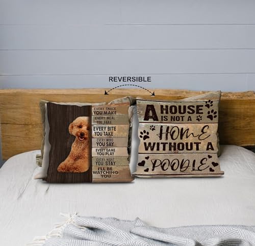 Knibeo 001 Poodle Pillow Covers 18X18 Reversible, Poodle Gifts For Poodle Lovers, Poodle Mom Gifts, Poodle Decor, Poodle Throw Pillow Case thumb #4