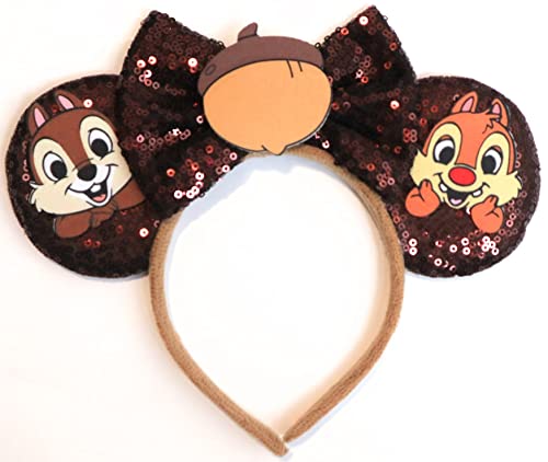 Image of CLGIFT Pink Minnie Ears, Bridal I do Minnie Ears, Silver gold blue minnie ears, Rainbow Sparkle Mouse Ears,Classic Red Sequin Minnie Ears (Pink and silver)