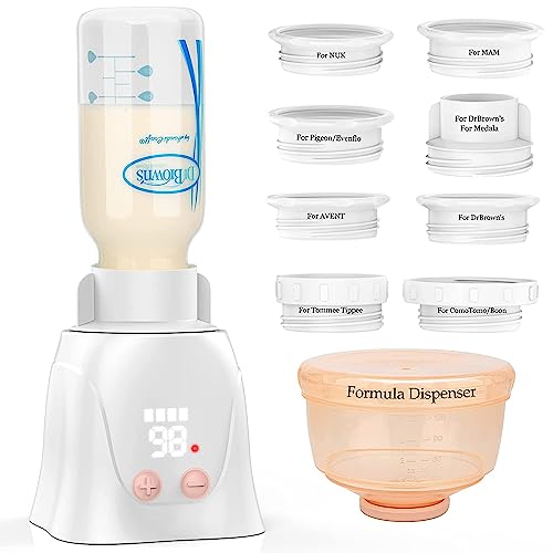 Image of Portable Baby Bottle Warmer, Travel Bottle Warmer with 8 Adapters, Rechargeable Wireless Fast Bottle Warmer with Precise Temperature Control and Automatic Shut-Off, Bottle Warmer for Breastmilk