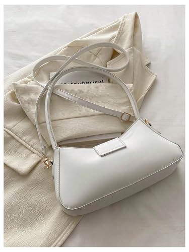 Women's Bow Leather Shoulder Bag Flap Top Handle Zipper Y2k Vintage Underarm Bag4