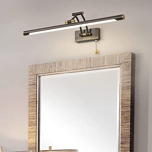Lampe de miroir de salle de bain vintage 4000K LED et applique murale laiton
