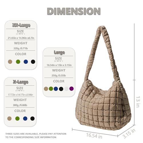 Quilted Puffer Tote Bag Large Quilted Tote Bag Lightweight Quilted Carryall Bag Puffy Shoulder Bag Puffer Purse for Women2