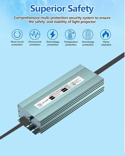 Image of 24V LED Power Supply 300W IP67 Waterproof LED Driver 100-130V to 12.5A Low Voltage Transformer Converter Power Adapter for Indoor&Outdoor Any 24V LED Lights