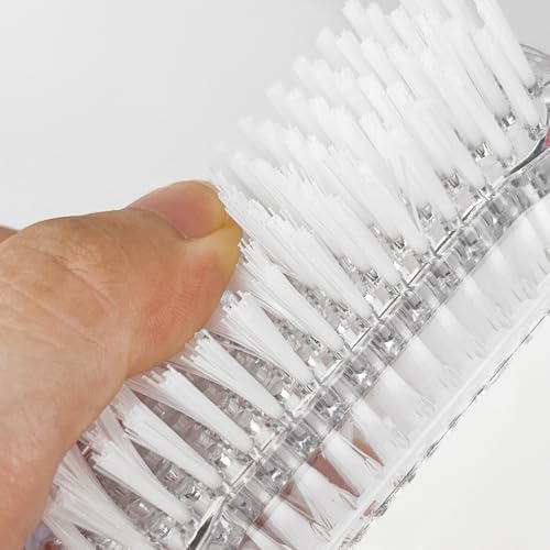 4 Stück handbürste,handwaschbürste,nagelbürste,Doppelseitige Nagelbürste,Transparent Finger Bürste,Kunststoff Nagelbürste,Doppelseitige Handbürste,für Reinigung von Hand Nagel(4 Color)
