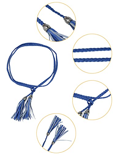 Allegra K Womens Tassels Braided Waist Belt Self Tie Woven Skinny Belts for Dress2