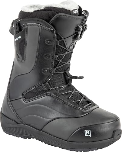 Nitro Crown TLS Womens Snowboard Boots, Black, 9 (26.5)