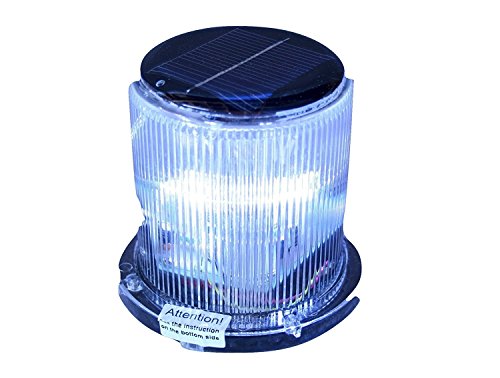 Solar Warning Light - Waterproof Solar Dock Lighting - Blue Led - Flashing 360 Degree Lighting #TOP6