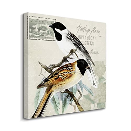 Oeuvres d art encadrees 40x40 cm avec motif oiseaux et fleurs pour decoration d interieur