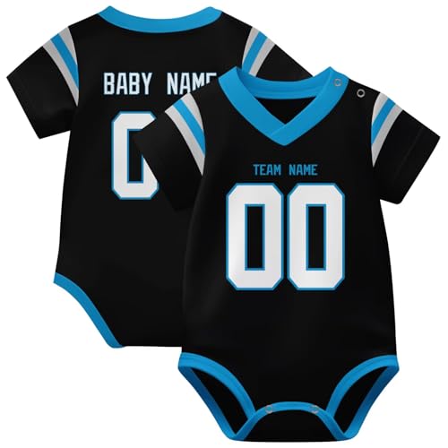 Image of KREDE Baby Clothes Unisex Bodysuit Jersey Style Custom Name Number for Baby Boys