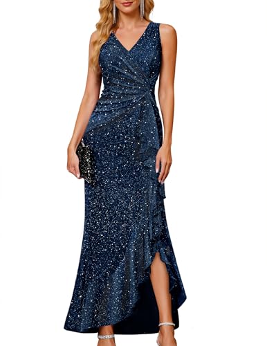 BeryLove Cocktail Sparkly Prom Evening Summer Sequin Midi Mother of The Bride Dresses Formal Wedding...