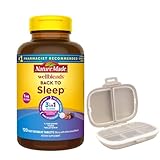 Nature Made Wellblends Back to Sleep, 120 Fast Dissolve Tablets, Lower Dose Melatonin 1 mg, L theanine 100 mg and GABA 100mg, Sleep Supplement, Bundle with a Pill Oragnizer (2 Items)