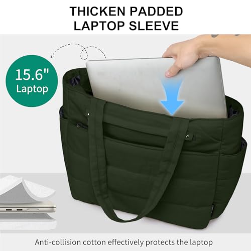 Bolso Tote para mujer ligero acolchado con almacenamiento miniatura 2