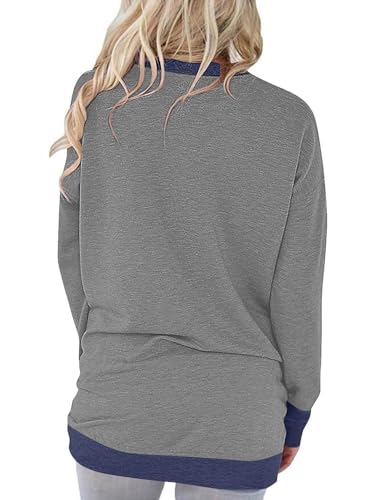 ONLYSHE Womens Crewneck Sweatshirt Casual Loose Fitting Tops Long Sleeve T Shirt