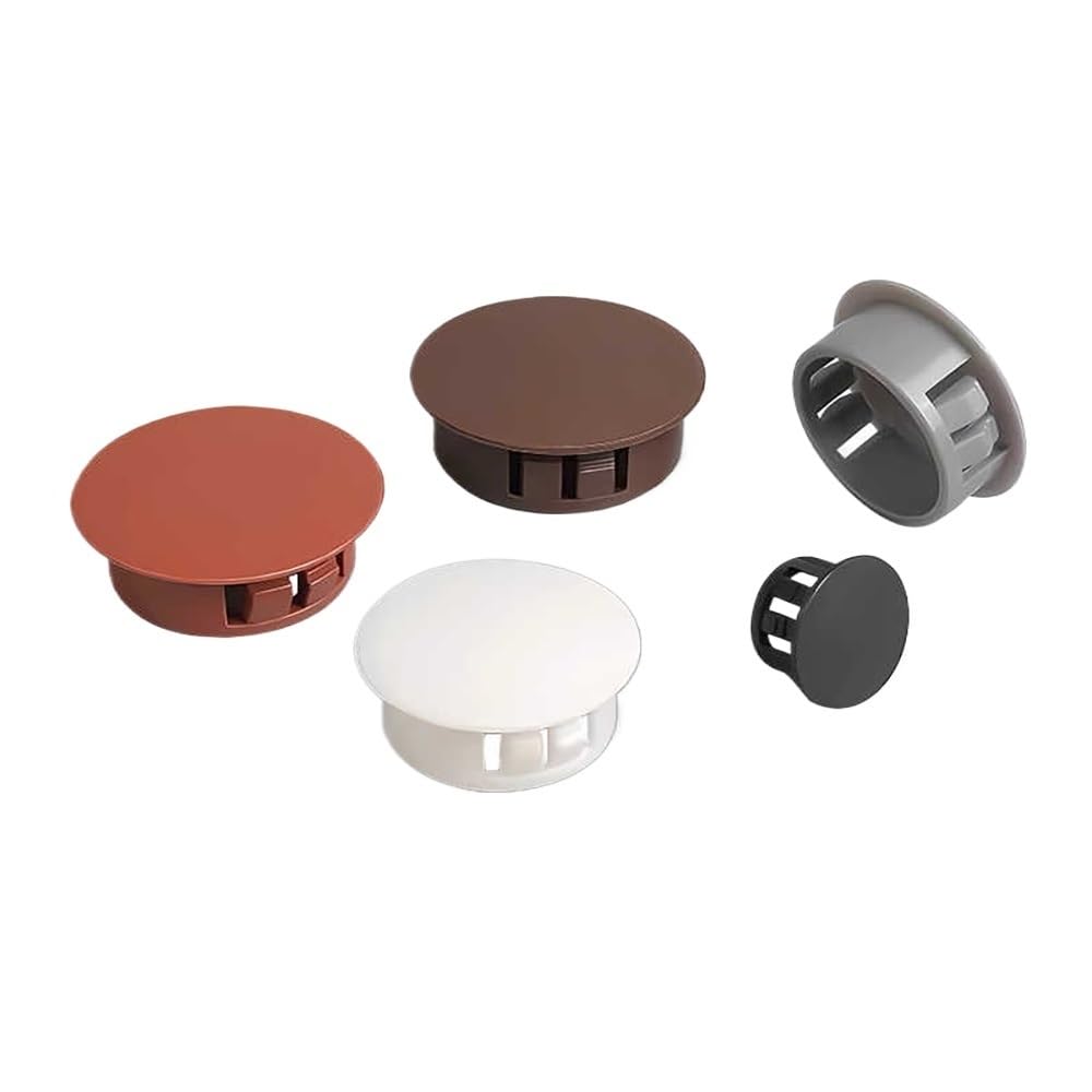 Diameter 5-80mm Furniture Table Box Extra Hole Dust Caps Plugging 5 Color Nylon Plug Plastic Round Snap-on Cover(38mm,Black-10Pcs)