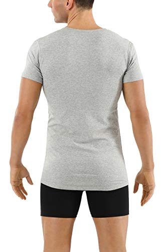 Men's Organic Stretch Cotton Undershirt Short Sleeves and deep v-Neck Gray4