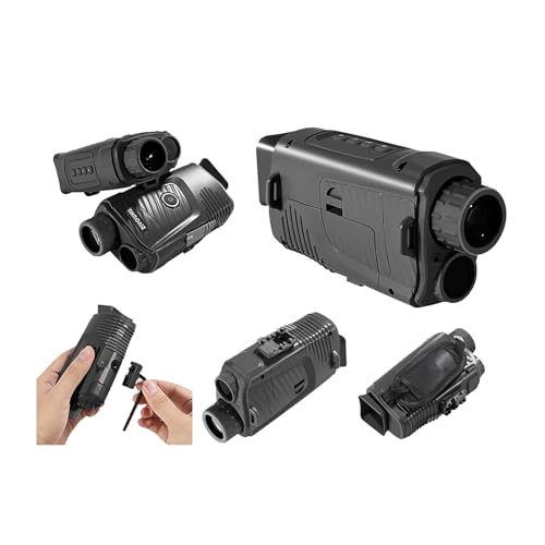 SPOFLYINN Monocular NV007 Built-in Infrared 1920x1080 FHD Video Resolution 7X Digital Zoom for Outdoor Landscape Observation Black