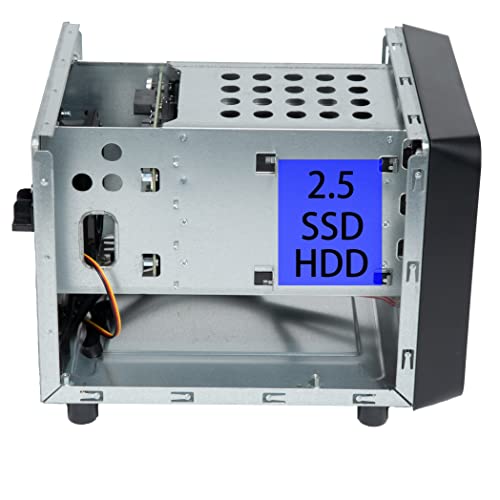 KCMconmey 4 + 1ベイ DIY NAS ケース、MB ITX、フレックス PSU、フロント USB 3.0、8cm ファン、ミニ PC 向け、ラックマウント、合金鋼製