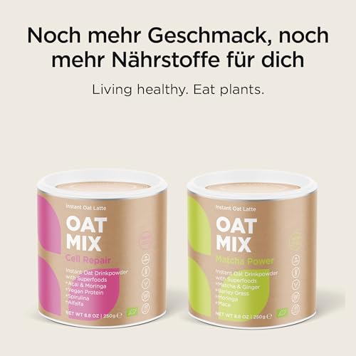 SOOPER FOOD Cell Repair Oat Mix | Bio Hafermilch Pulver mit veganem Proteinpulver | Pflanzliches Superfood | Glutenfrei & ohne Zusatzstoffe | 15 Portionen | 250g