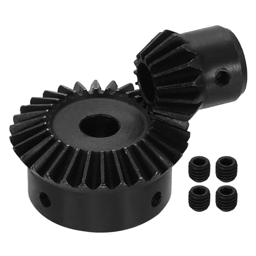 QUARKZMAN 2 Stück Kegelradsatz 1.5 Modul 1:2 (15Z/30Z) Gehärteter Stahl Geradkegelrad 90 Grad Lenkmotorgetriebe (10/10 mm Wellenloch)