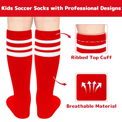 Image of Olreco 1 Pack Toddler Kids Youth Soccer Socks Girls Boys Baseball Socks Youth Knee High Softball Football Accessories Cotton