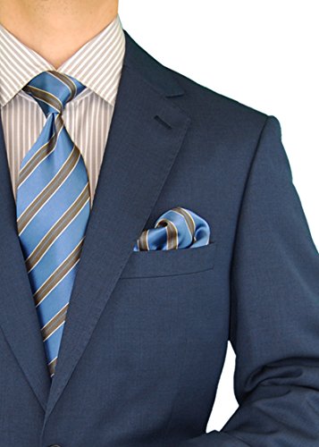 DTI GV Executive Men's Two Button Italian Wool Suit Faint Herringbone 2 Piece2