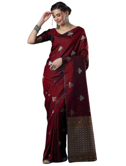 Image of Flosive Women Woven Beautiful Mix Color Kanjivaram Silk Saree With Zari Weaving