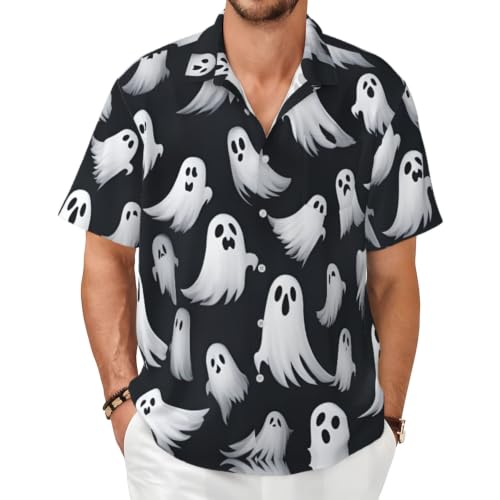 Chemise fantôme Halloween homme coupe ample pour éviter la chaleur avec style élégant