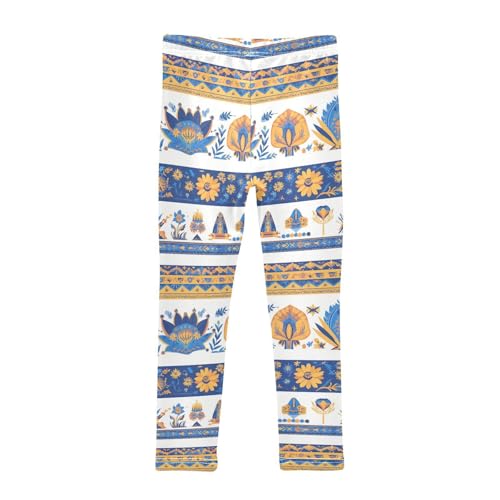 Vector Illustration Ukrainian Folk Pattern Kids Baby Girls Active Leggings Stretch Full Length Yoga Pants Sports2