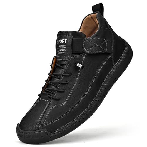 Image of Chukka Boots Mens Beck Shoes Adjustable Leather Shoes for Men Slip On Sneakers Mens Fashion Shoes Comfortable Handmade