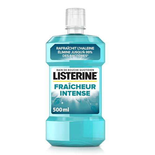 Listerine – Bain de Bouche Quotidien Fraîcheur Intense (bouteille de 500 ml) – Soin bucco-dentaire pour aider à protéger contre la plaque dentaire –...