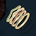 GOURIK 18K Yellow Gold Plated Wishbone Chevron Lab Created Emerald Ring For Women - Thin Eternity Band For Stacking - Light Weight Engagement Wedding Eternity Stackable Band Size 6