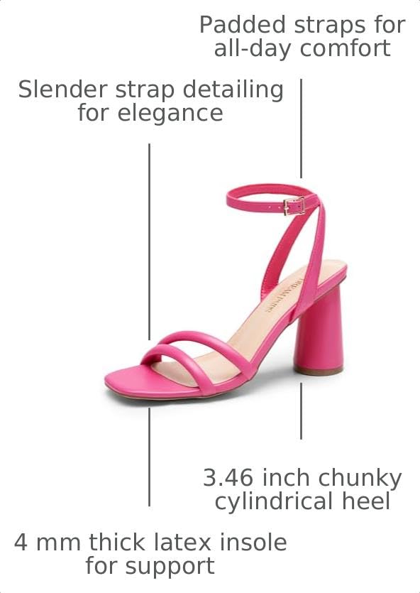 Image of DREAM PAIRS Women's Strappy Round Heels Sandals