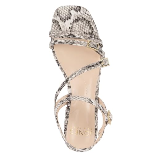 Jones New York Women's Strappy Dress Sandals – Low Block Heel with Square Toe and Buckle Straps – Comfortable Open-Toe Heels for Casual or Formal Outfits4