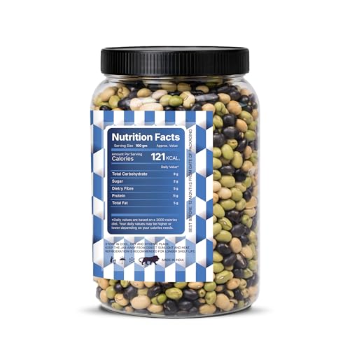 Image of LILA DRY FRUITS Protein Beans Mix 100 gms Black Beans, Soya Beans & Edamame Bean | Plant Protien Rich Bean Combo for Healthy Snacking & Daily Nutrition Perfect for Gifting