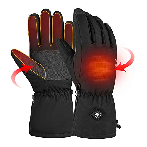 [2019 Upgrade] Winter Heated Gloves for Men Women, Rechargeable Battery Touchscreen Warm Thermal