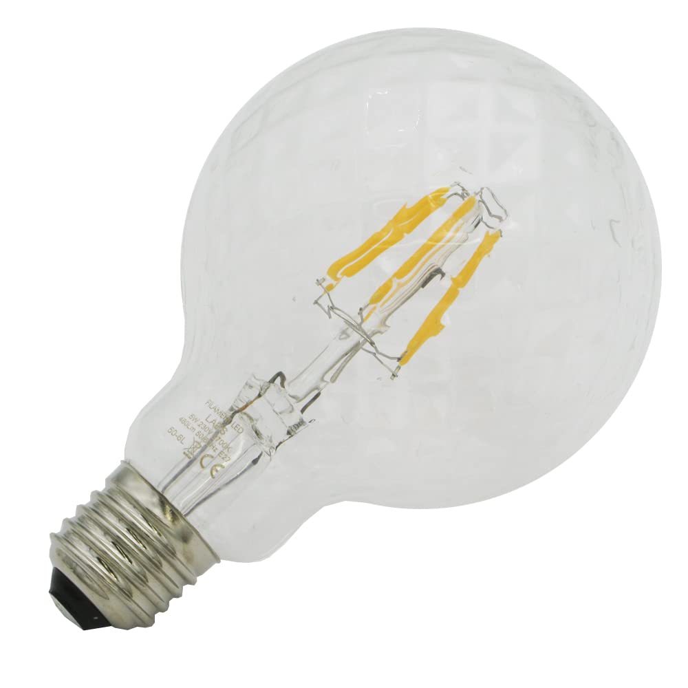 LAES 985467 Globe Diamond Soft Filament lampa LED E27, 5 W, 95 x 138 mm