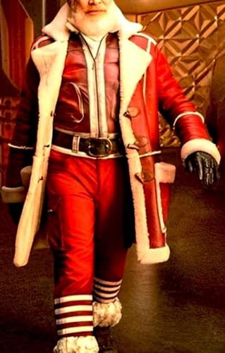 Men's Santa Claus Red PU Leather Coat Jacket3