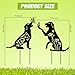 WONDER GARDEN Metal Dog Decor for Outside - 2 Pack Garden Stakes Decorative, Black Dog Silhouette Statues Lawn Ornaments Yard Patio Decor Women Men Mom Gifts