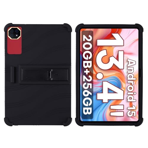 Funda para TECLAST T65 Plus que evita roturas por caídas con soporte anticaídas negro