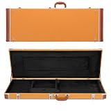 Ktaxon Electric Guitar Hard Case, Rectangle Wooden Standard 39-Inch Electric Guitars Hard-Shell Protective Carrying Case for KST/KTL/170 Model with Lock Latch Padding (Diamond Orange)