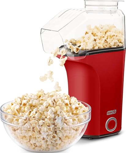 Dash Fresh Pop Popcorn Maker, 16-Cup Hot Air Popper, Red